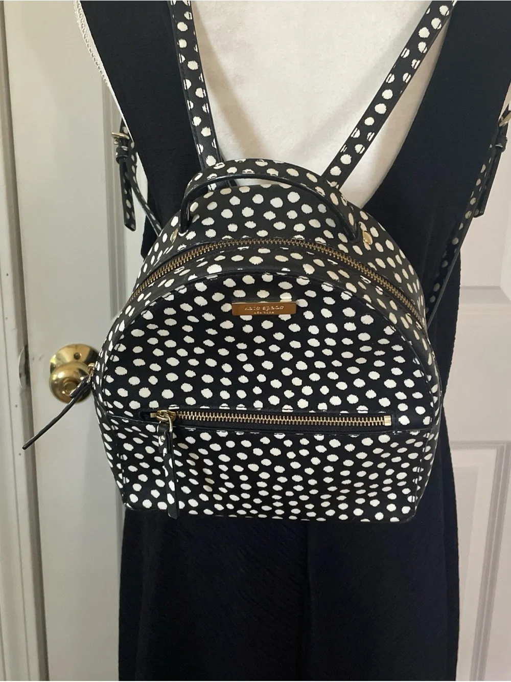 kate spade Black and White Polka Dot Mini Backpack